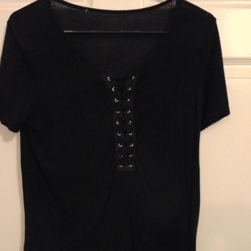 Black Cris Cross Top